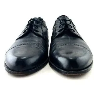 Bally Treny 1 Black Leather Cap Toe Oxford Dress Shoes 8.5 Made in Italy Bally Mens Black Leather Cap Toe Oxford Dress Shoes Made  main image 3